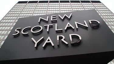 New Scotland Yard Sign, Headquarters Of The Metropolitan Police Service, England