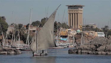 Felucca & Movenpick Hotel, River Nile, Aswan, Egypt