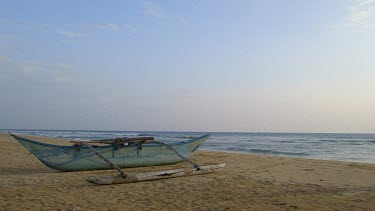 Fibreglass Fishing Boat & Tourists, Bentota Beach, Sri Lanka