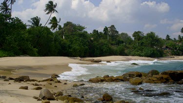 Golden Beach, Rocks & Indian Ocean, Tangalle, Sri Lanka