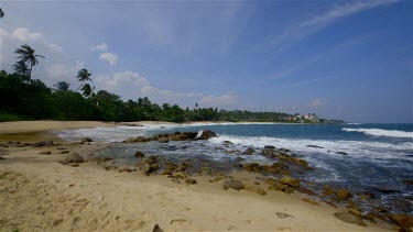 Golden Beach, Rocks & Indian Ocean, Tangalle, Sri Lanka