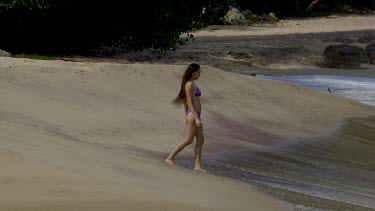 Woman Walks Into Indian Ocean, Tangalle, Sri Lanka