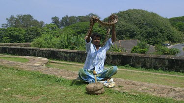 Snake Charmer With Python, Galle Forte, Sri Lanka