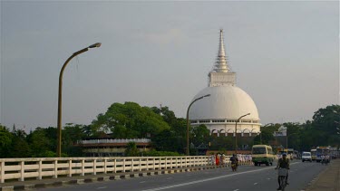 Large White Stupa From Bridge, Kalutara, Sri Lanka