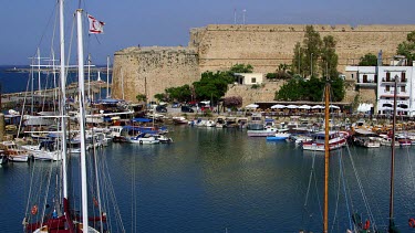 Castle Walls, Boats & Restaurants, Kyrenia, Northern Cyprus