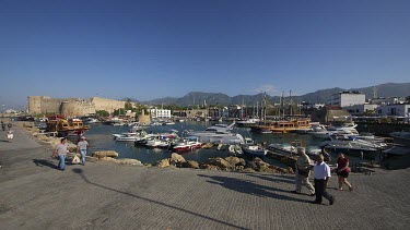Castle Walls & Boats In Harbour, Kyrenia, Northern Cyprus