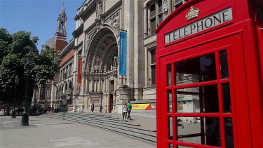 Victoria & Albert Museum & Red Telephone Box, London, England