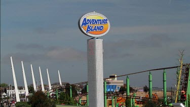 Adventure Island Sign & Rollercoaster, Southend-On-Sea, England
