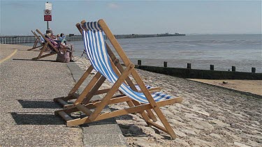Deckchairs On Promenade, Southend-On-Sea, England