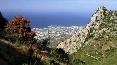 Mediterranean Sea & Kyrenia Zoom, From Kantara Castle, Cyprus, Northern Cyprus