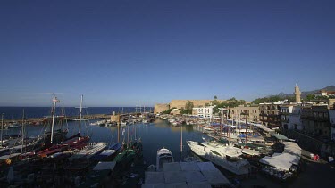 Boats In Harbour & Restaurants, Kyrenia, Northern Cyprus