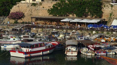 Boats In Harbour & Restaurants, Kyrenia, Northern Cyprus