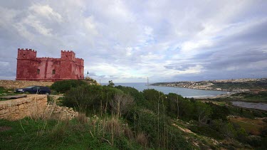 The Red Saint Agatha'S Tower, Mellieha, Malta