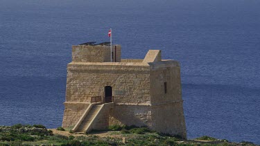 Dwejra Tower & Mediterranean Sea, Gozo, Malta