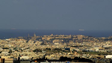 Valletta & Mediterranean Sea, From Mdina, Malta, Island Of Malta
