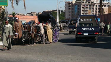 Horse & Carriages On Street, Luxor, Egypt