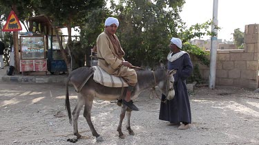 Old Man On Donkey, River Nile, Luxor, Egypt