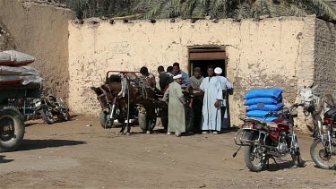 Egyptians With Donkey & Cart, Luxor, Egypt
