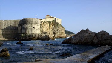 Bokar Fortress From Fort Lovrijenac, Old Town, Dubrovnik, Croatia