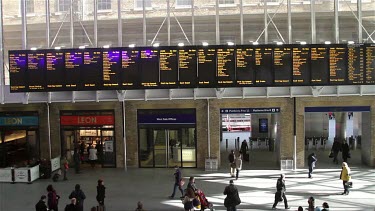 Railway Station Train Times, Kings Cross, London, England