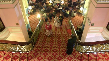 Guests Walking Up Staircase, Grand Hotel, Scarborough, England