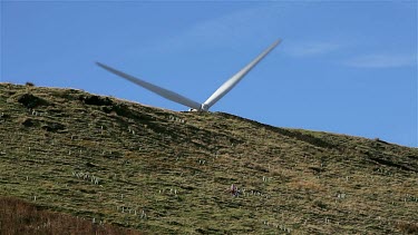 Wind Turbine Propeller On Moor, Wolstenholme, Lancashire