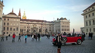 Old Red Car, Castle & Matthias Gate, Prague & Czech Republic