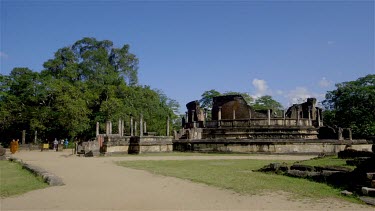 Vatadage & Buddhist Monks, Polonnaruwa, Sri Lanka