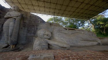 Cross Armed & Sleeping Buddha At Gal Vihara, Polonnaruwa, Sri Lanka