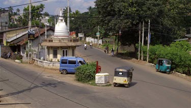 Tuc Tucs & Buses At Road Junction, Matale, Sri Lanka