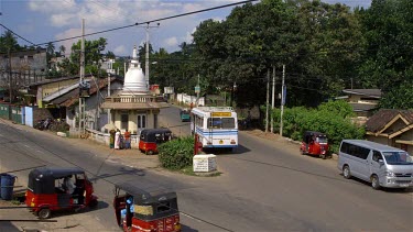 Tuc Tucs & Buses At Road Junction, Matale, Sri Lanka