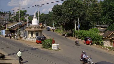Traffic Merge At Road Junction, Matale, Sri Lanka